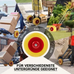 Wiltec Pannensicheres PU Rad 4.00-8 100 x 400 mm 160 kg, Polyurethan Vollgummi Schubkarren Komplettrad mit Steckachse, Schubkarrenrad pannensicher