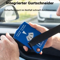 Wiltec Parkscheibe 4-in-1 aus Kunststoff, Parkuhr nach StVO mit Parktickethalter, 3 Einkaufschips und Gurtschneider