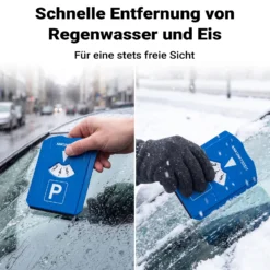 Wiltec Parkscheibe 5-in-1 Parkuhr nach StVO mit Eiskratzer, Einkaufschip, Profiltiefenmesser und Gummilippe