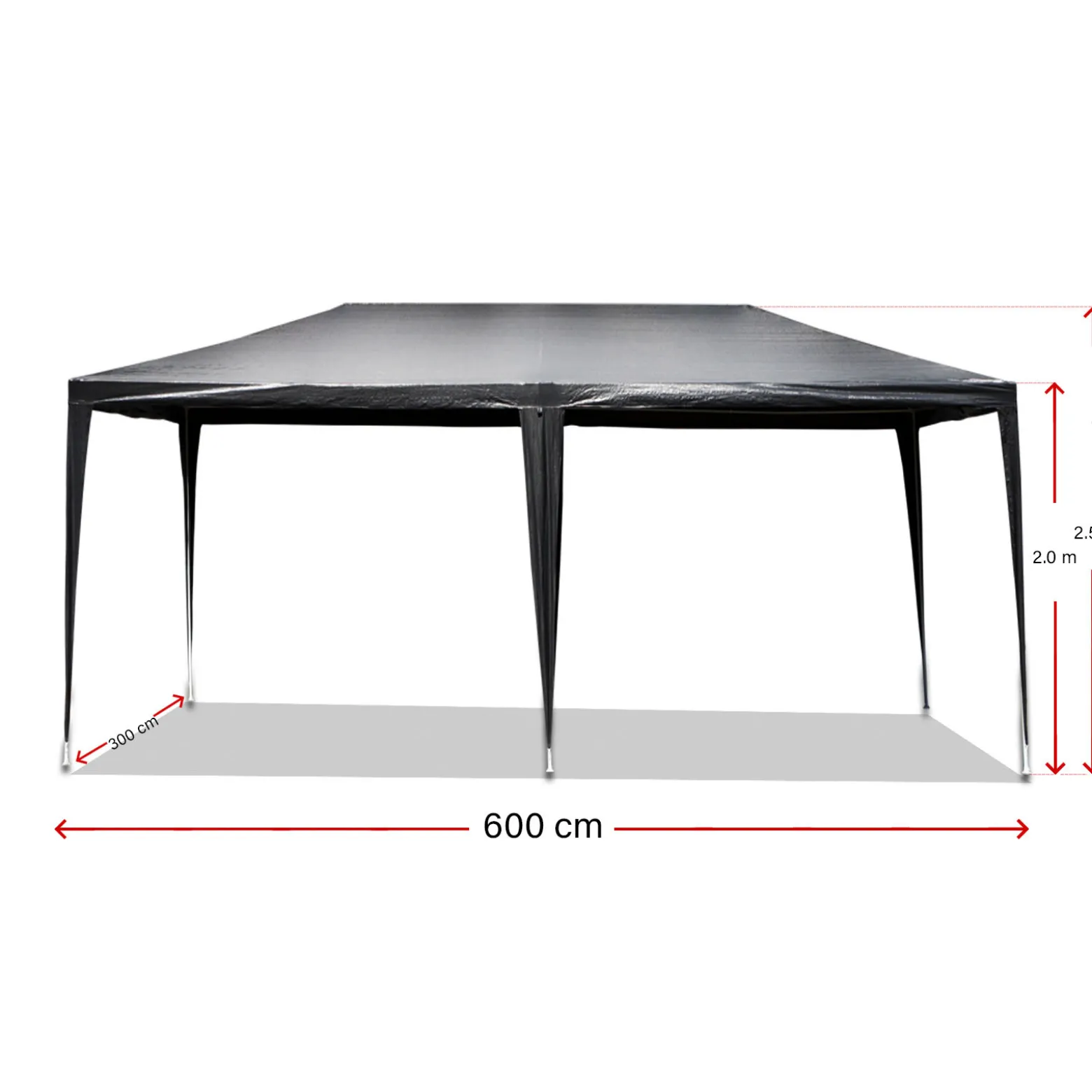 Wiltec Pavillon 3 x 6 m in Grau mit UV-Schutz 50+, Gartenpavillon mit aufrollbaren Seiten, Partyzelt mit Fenstern für z. B. Terrasse und Festival
