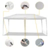 Wiltec Pavillon 3 x 6 m in Weiß mit UV-Schutz 50+, Gartenpavillon mit aufrollbaren Seiten, Partyzelt mit Fenstern für z. B. Terrasse und Festival