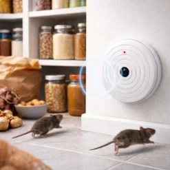 Wiltec Pestcontroller Mäuseschreck mit Ultraschall für 100m² in Innenräumen, auch als Rattenvertreiber