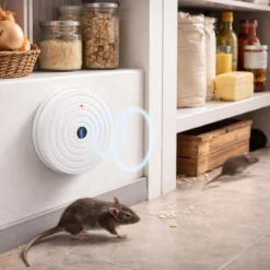 Wiltec Pestcontroller Mäuseschreck mit Ultraschall für 100m² in Innenräumen, auch als Rattenvertreiber
