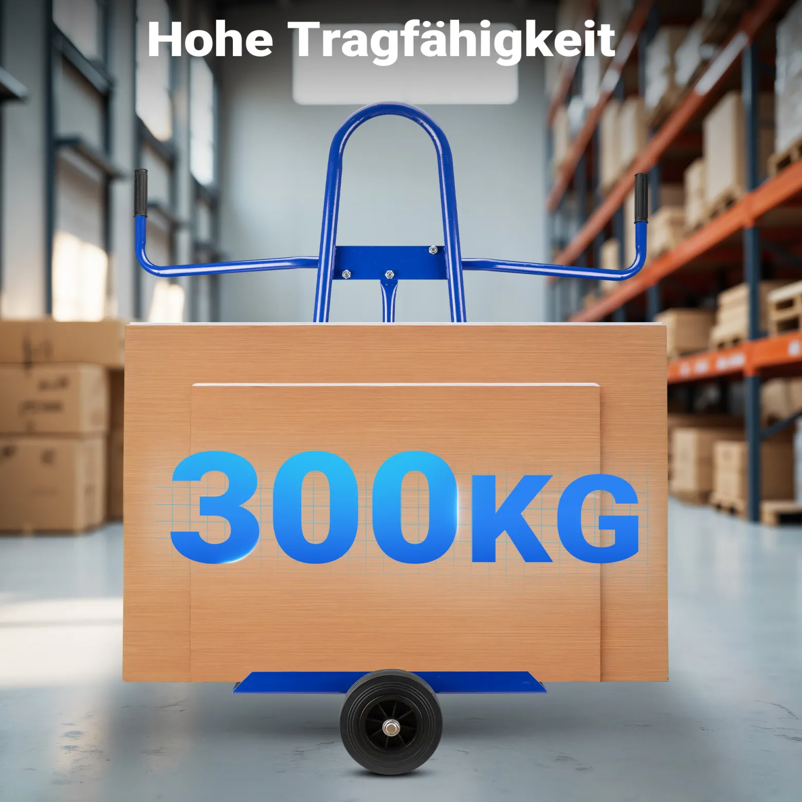 Wiltec Plattenkarren bis 300 kg mit 2 Vollgummi Rädern, Plattenwagen zum Transport großflächiger Platten u. v. m.