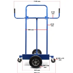 Wiltec Plattenkarren bis 300 kg mit 4 Rädern, Plattenwagen zum Transport großflächiger Platten u. v. m.