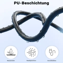 Wiltec 7-poliges Spiralkabel 3 m, Anhängerkabel PVC, robustes Elektrokabel mit Stecker & Buchse, Verlängerungskabel für Anhänger und Wohnwagen