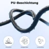 Wiltec 8-poliges Spiralkabel 3 m, Anhängerkabel PU, robustes Elektrokabel Stecker und Buchse, flexibles Verlängerungskabel, Kabel für Anhänger und Wohnwagen