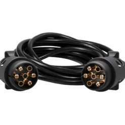 Wiltec 7-poliges Verlängerungskabel 3 m, Anhängerkabel PVC, robustes Elektrokabel mit 2 Steckern, 7-adriges Kabel für Anhänger und Wohnwagen