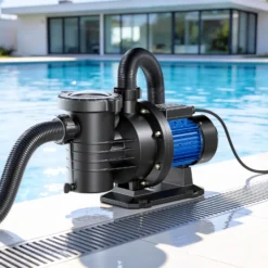 Wiltec Poolpumpe 13200 l/h 370 W für 50-80m³ Pools, Schwimmbadpumpe mit 9 m Förderhöhe, Umwälzpumpe für Schwimmbecken