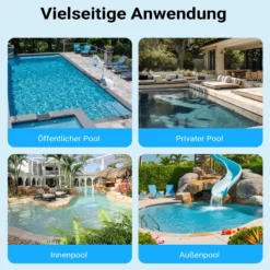 Wiltec Poolpumpe 13200 l/h 370 W für 50-80m³ Pools, Schwimmbadpumpe mit 9 m Förderhöhe, Umwälzpumpe für Schwimmbecken