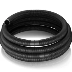Wiltec Poolschlauch 12 m ⌀32 mm, Schwimmbadschlauch mit Muffen, Pumpenschlauch für Schwimmbecken, Saugschlauch, Solarschlauch