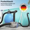 Wiltec Poolschlauch 9 m ⌀38 mm, Schwimmbadschlauch mit Muffen, Pumpenschlauch für Schwimmbecken, Saugschlauch, Solarschlauch