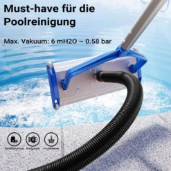 Wiltec Poolschlauch 6 m ⌀38 mm, Schwimmbadschlauch mit Muffen, Pumpenschlauch für Schwimmbecken, Saugschlauch, Solarschlauch