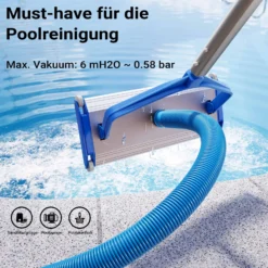 Wiltec Poolschlauch 15 m ⌀32 mm, Schwimmbadschlauch mit Muffen, Pumpenschlauch für Schwimmbecken, Saugschlauch, Solarschlauch