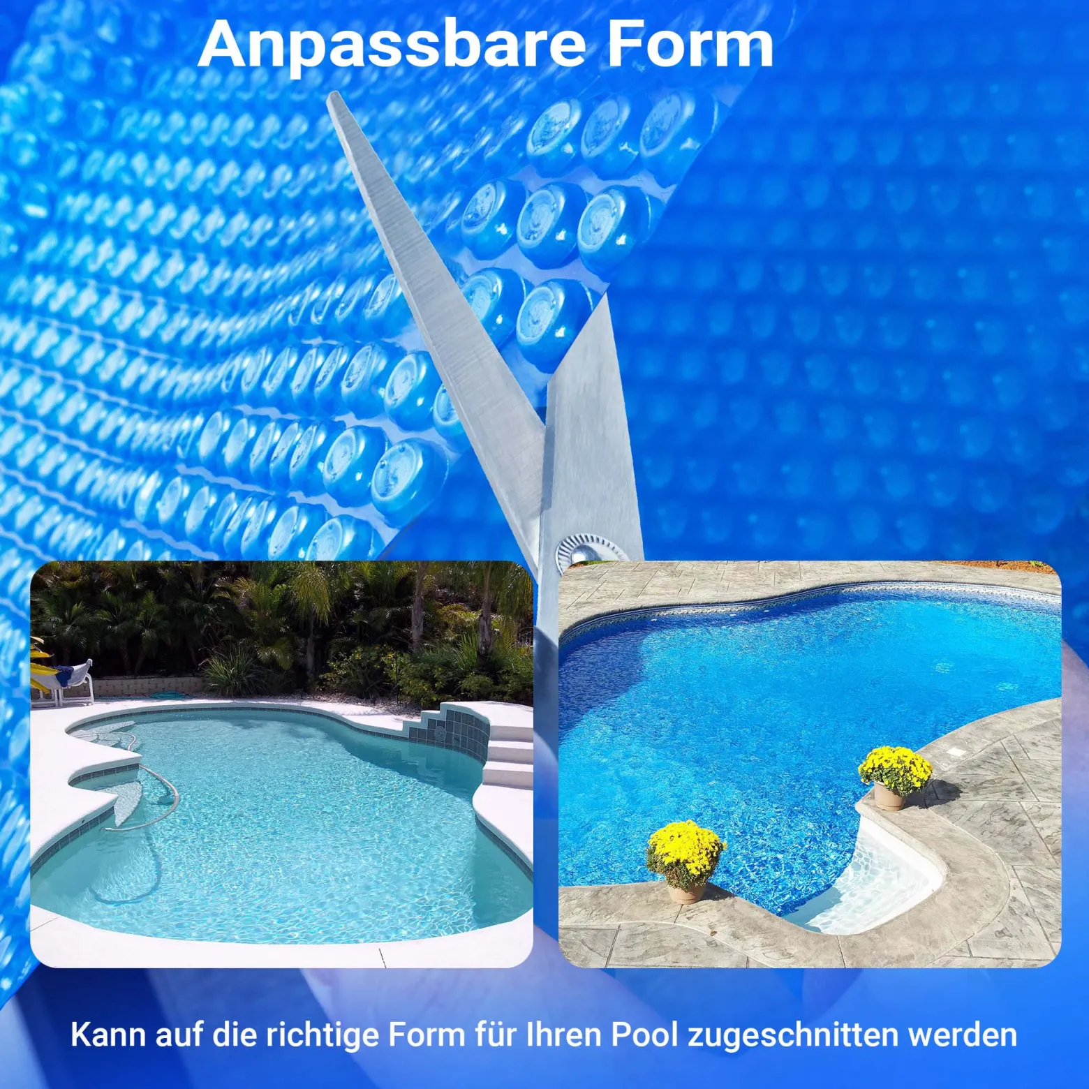 Wiltec Pool Solarfolie Ø 3,6 m, blau, Poolheizung aus 400 µ starkem PE Film, Poolabdeckung Poolplane Solarplane rund