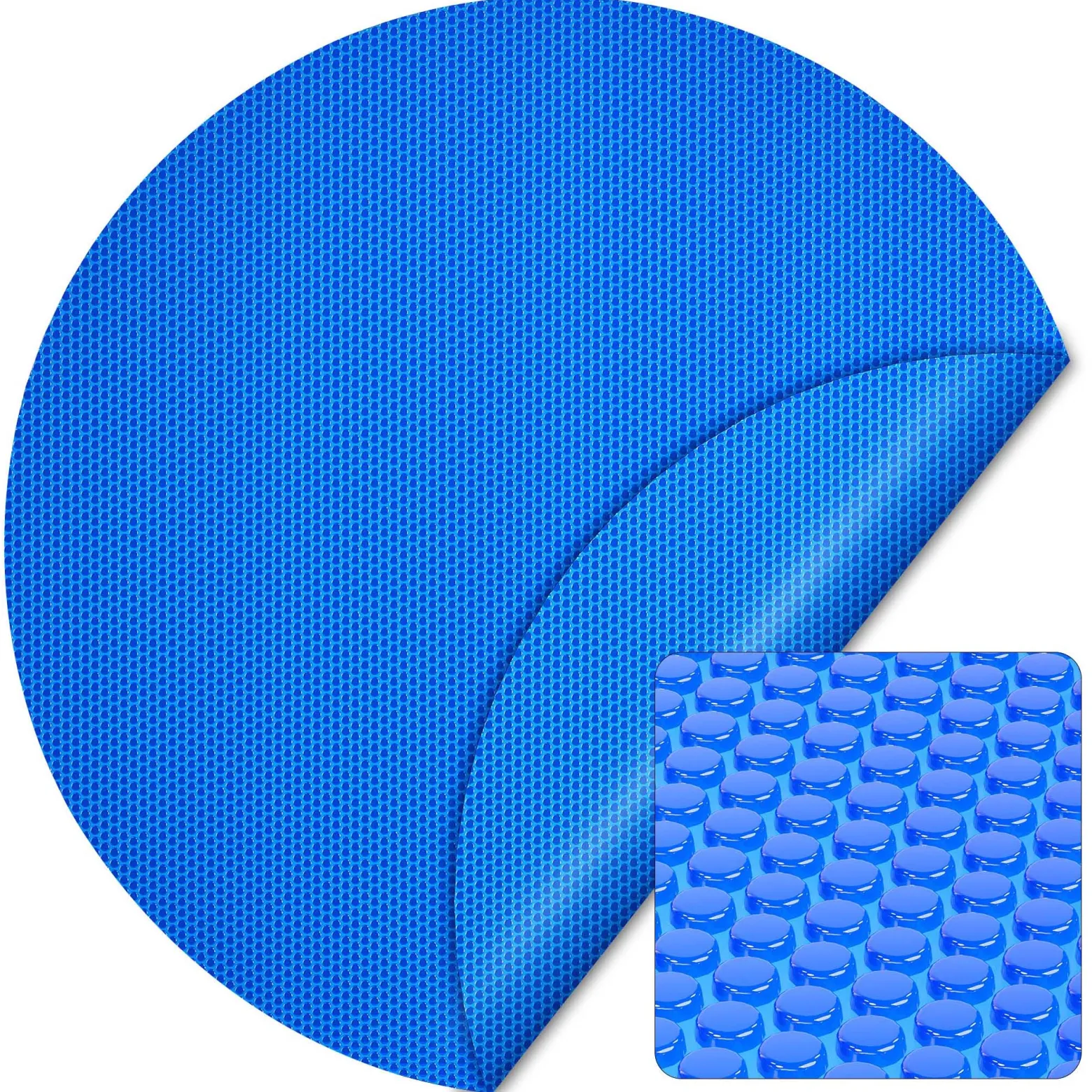 Wiltec Pool Solarfolie Ø 5 m, blau, Poolheizung aus 400 µ starkem PE Film, Poolabdeckung Poolplane Solarplane rund