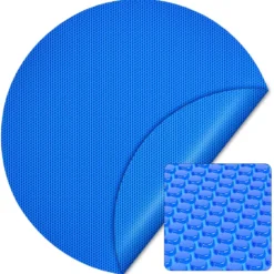 Wiltec Pool Solarfolie Ø 5 m, blau, Poolheizung aus 120 µ starkem PE Film, Poolabdeckung Poolplane Solarplane rund