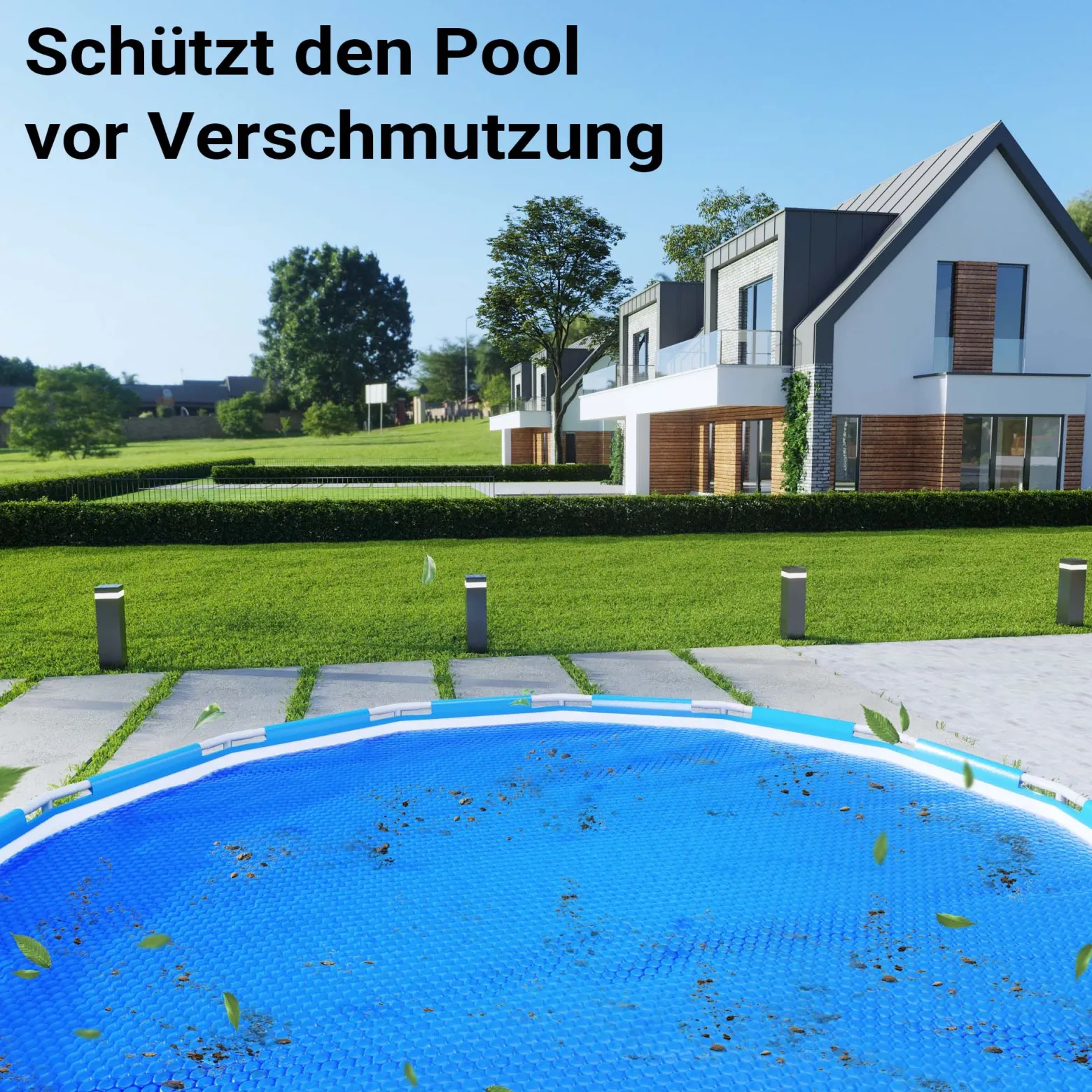 Wiltec Pool Solarfolie Ø 5 m, blau, Poolheizung aus 120 µ starkem PE Film, Poolabdeckung Poolplane Solarplane rund