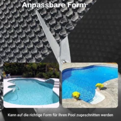 Wiltec Pool Solarfolie Ø 3,6 m, schwarz, Poolheizung aus 400 µ starkem PE Film, Poolabdeckung Poolplane Solarplane rund