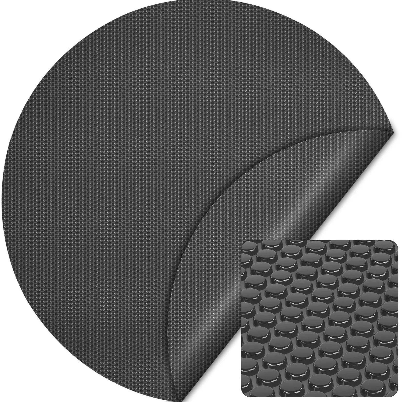 Wiltec Pool Solarfolie Ø 3,6 m, schwarz, Poolheizung aus 120 µ starkem PE Film, Poolabdeckung Poolplane Solarplane rund