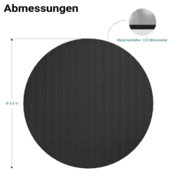 Wiltec Pool Solarfolie Ø 3,6 m, schwarz, Poolheizung aus 120 µ starkem PE Film, Poolabdeckung Poolplane Solarplane rund