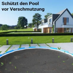 Wiltec Pool Solarfolie Ø 3,6 m, schwarz, Poolheizung aus 120 µ starkem PE Film, Poolabdeckung Poolplane Solarplane rund