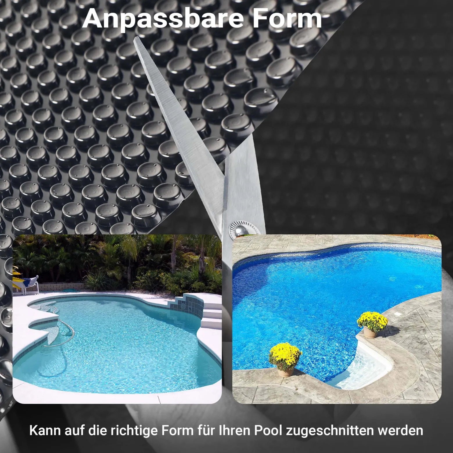 Wiltec Pool Solarfolie Ø 3,6 m, schwarz, Poolheizung aus 120 µ starkem PE Film, Poolabdeckung Poolplane Solarplane rund