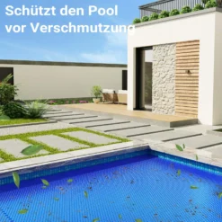 Wiltec Pool Solarfolie 5 x 8 m, blau, Poolheizung aus 140 µ starkem PE Film, Poolabdeckung Poolplane Solarplane rechteckig