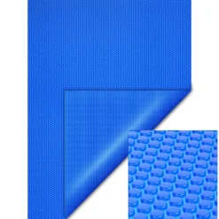 Wiltec Pool Solarfolie 5 x 8 m, blau, Poolheizung aus 120 µ starkem PE Film, Poolabdeckung Poolplane Solarplane rechteckig