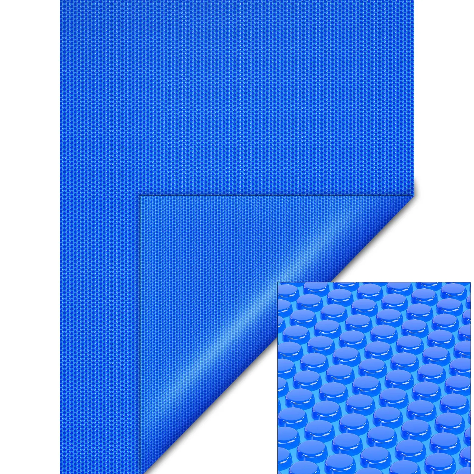 Wiltec Pool Solarfolie 5 x 8 m, blau, Poolheizung aus 120 µ starkem PE Film, Poolabdeckung Poolplane Solarplane rechteckig