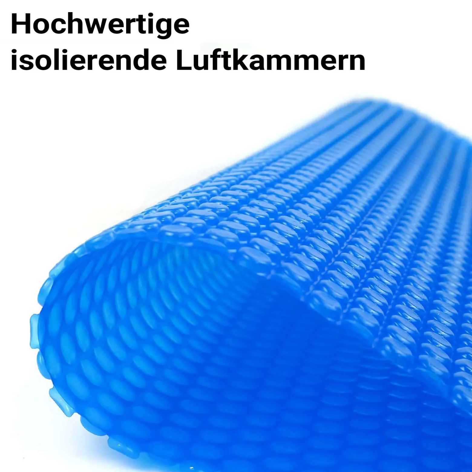 Wiltec Pool Solarfolie 5 x 8 m, blau, Poolheizung aus 120 µ starkem PE Film, Poolabdeckung Poolplane Solarplane rechteckig