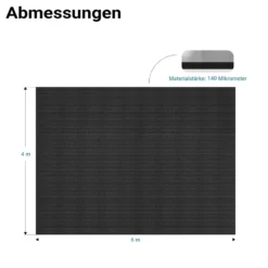 Wiltec Pool Solarfolie 4 x 6 m, schwarz, Poolheizung aus 140 µ starkem PE Film, Poolabdeckung Poolplane Solarplane rechteckig