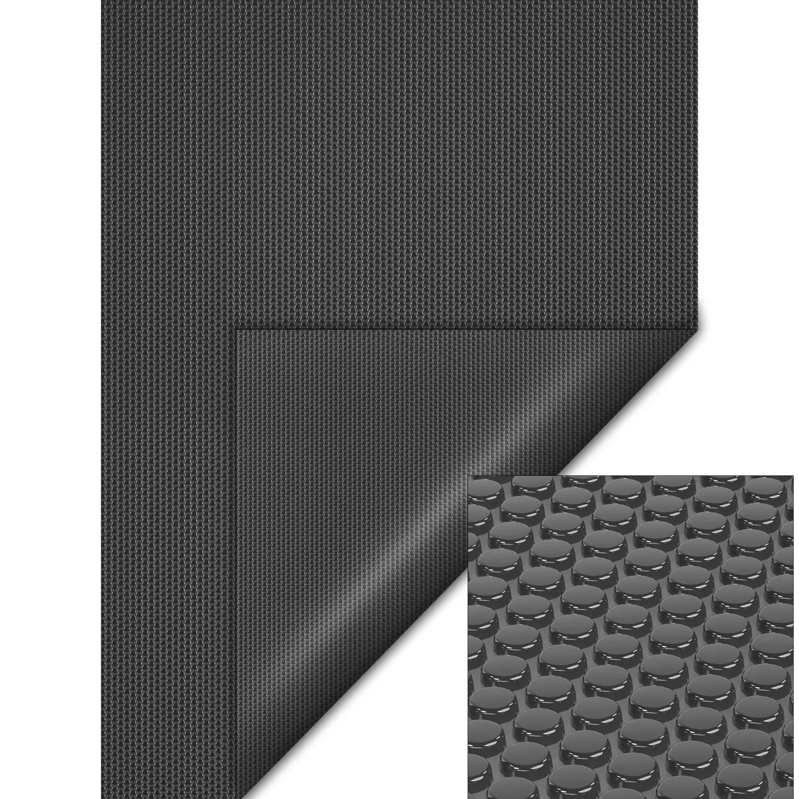 Wiltec Pool Solarfolie 5 x 8 m, schwarz, Poolheizung aus 140 µ starkem PE Film, Poolabdeckung Poolplane Solarplane rechteckig