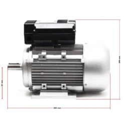 Wiltec Profi Elektromotor 230 V 1,5 kW (2 PS) 1-phasig 2-polig E-Motor mit Anlaufkondensator 2850 U/min und Kupferwicklung
