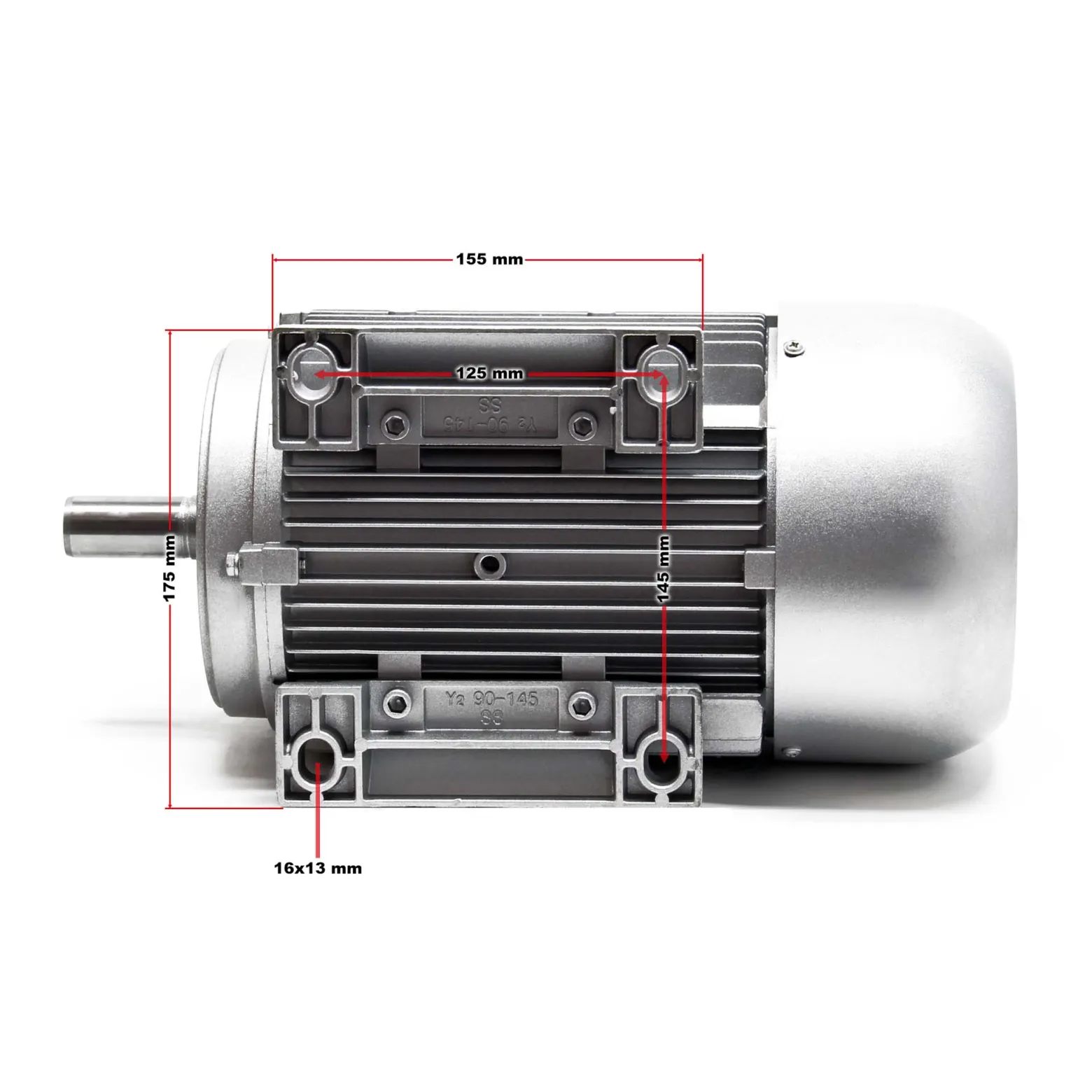 Wiltec Profi Elektromotor 230 V 1,5 kW (2 PS) 1-phasig 2-polig E-Motor mit Anlaufkondensator 2850 U/min und Kupferwicklung