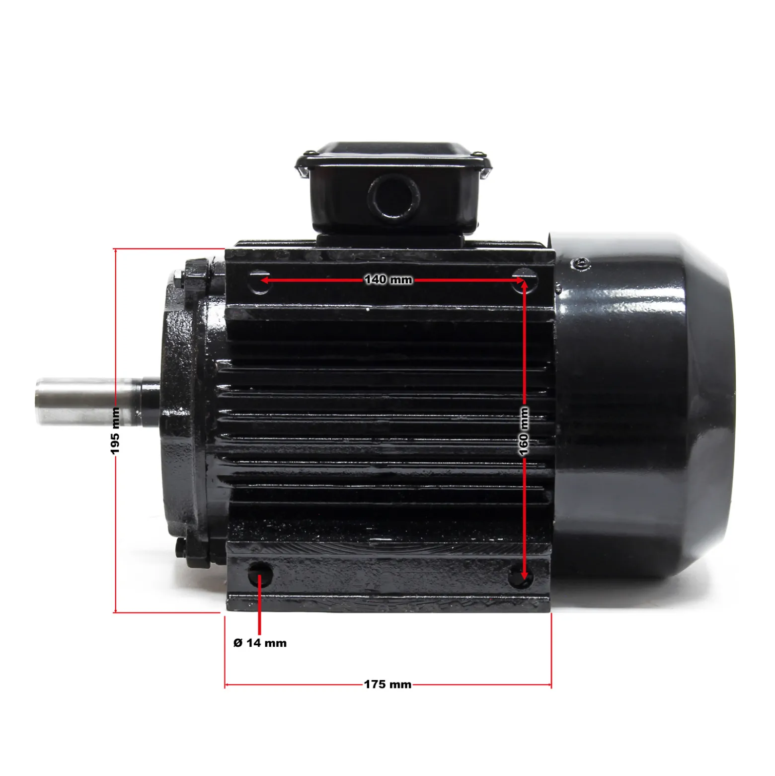 Wiltec Profi Elektromotor 400 V 3 kW (4 PS) 3-phasig 2-polig E-Motor in Bauform B3 2830 U/min mit Kupferwicklung, Drehstrommotor