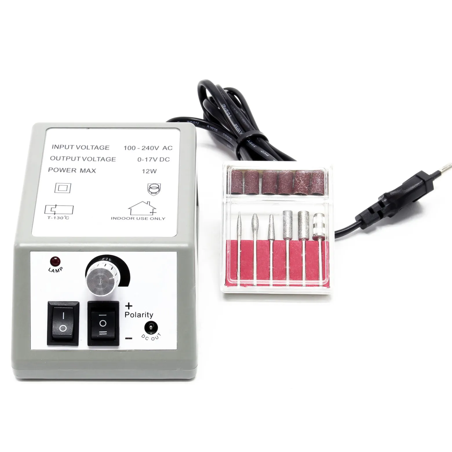 Wiltec Profi Nagelfräser Set 20.000 U/min, Elektrisch Nagefräse für Pediküre Maniküre Nail Art Nagelkosmetik, 6 Bits und 6 Aufsätze, Nagelschleifer