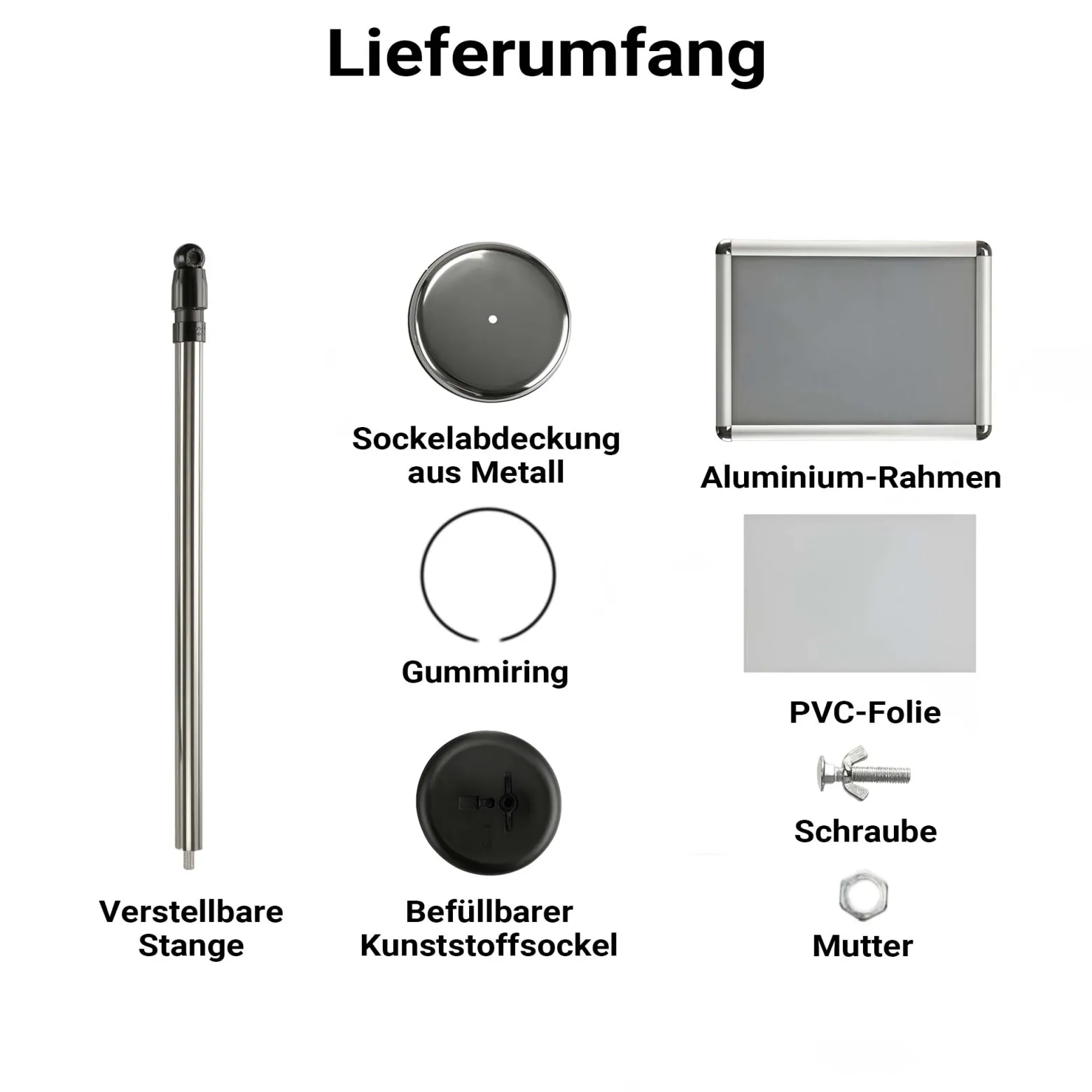 Wiltec Präsentationsständer höhenverstellbar 88-138 cm, Infoständer für A3, Aufsteller Aluminium & Stahl, Werbeaufsteller vielseitig einsetzbar