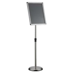 Wiltec Präsentationsständer höhenverstellbar 88-138 cm, Infoständer für A3, Aufsteller Aluminium & Stahl, Werbeaufsteller vielseitig einsetzbar