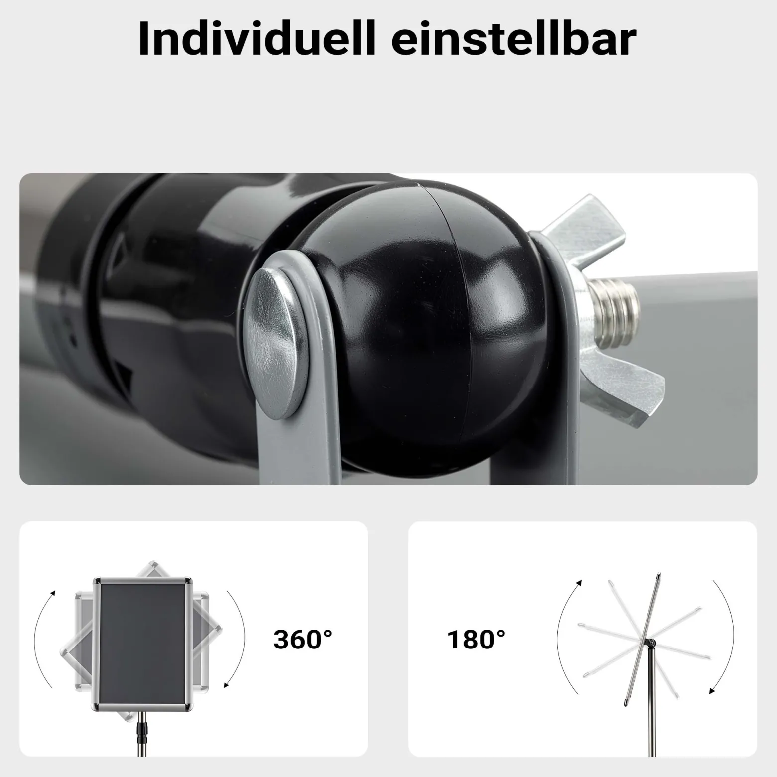 Wiltec Präsentationsständer höhenverstellbar 88-138 cm, Infoständer für A3, Aufsteller Aluminium & Stahl, Werbeaufsteller vielseitig einsetzbar