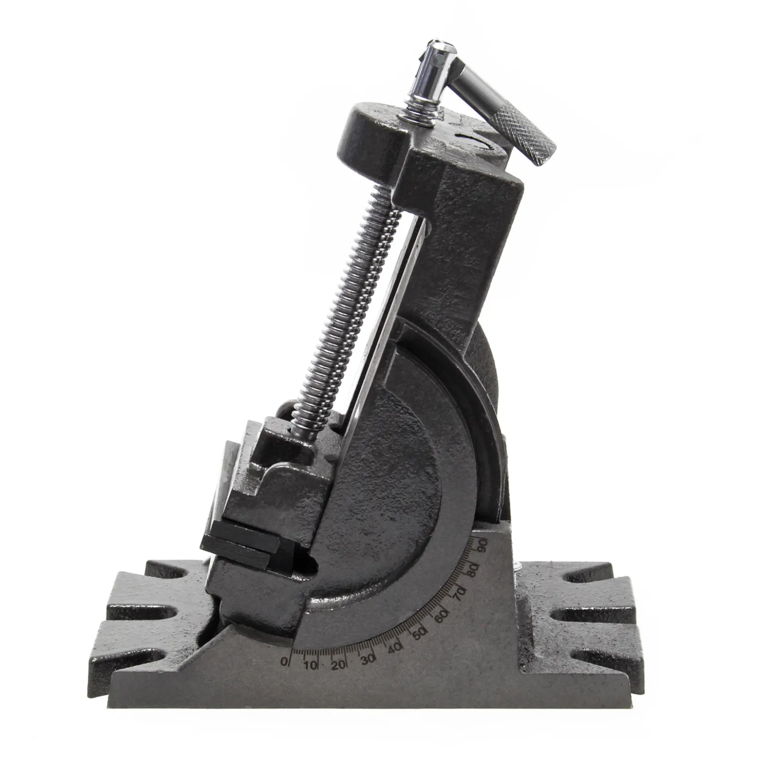 Wiltec Präzisions-Maschinenschraubstock 100 mm Backenbreite, 90° schwenkbar für exaktes Arbeiten, Werkbank Schraubstock aus Gusseisen