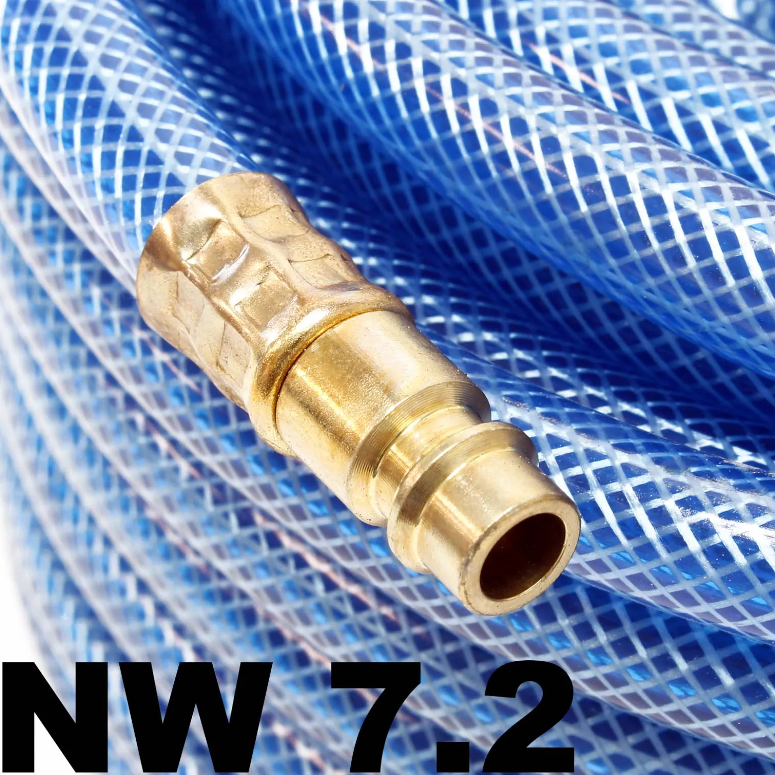 Wiltec PVC Druckluftschlauch 10 m bis max. 60 bar, Kompressorschlauch mit Schnellkupplung, Gewebeschlauch für alle gängigen Kompressoren, Luftschlauch