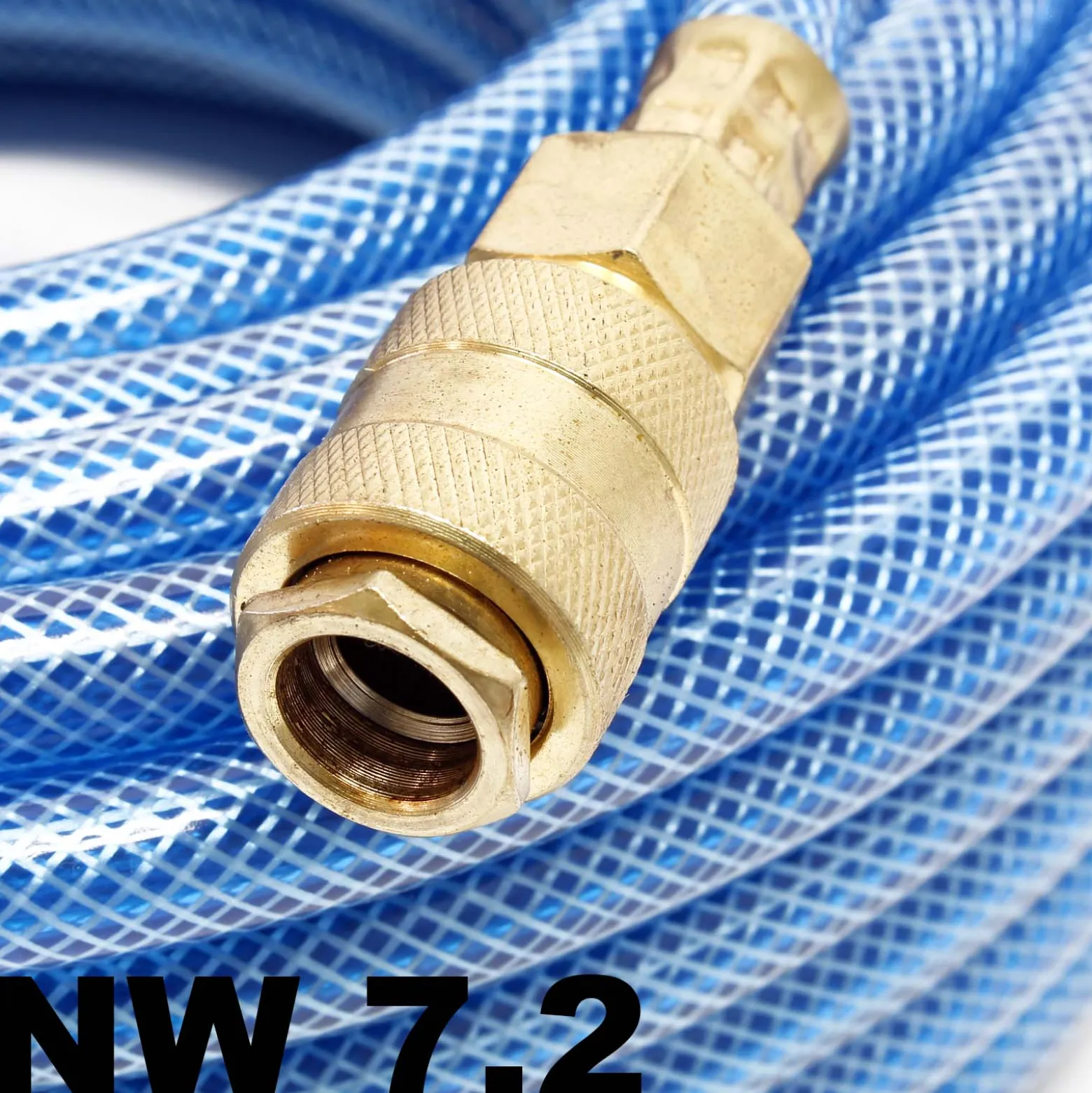 Wiltec PVC Druckluftschlauch 10 m bis max. 60 bar, Kompressorschlauch mit Schnellkupplung, Gewebeschlauch für alle gängigen Kompressoren, Luftschlauch
