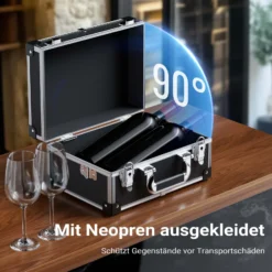 Wiltec PVC Universalkoffer 32x23x16 cm, PVC-Box abschließbar für Aufbewahrung und Transport von Werkzeug, Dokumenten usw., mit Griff und Tragegurt, Alu-Rahmen