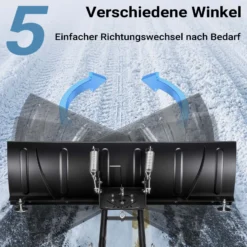 Wiltec Quad Schneeschild 150 x 40 cm, universal Schneepflug für ATV-Fahrzeuge, Traktor, Räumschild aus SPCC, Schneeschippe mit Richtungseinstellung
