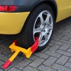 Wiltec Radkralle 480 x 245-340 x 73 mm, für Reifen 175-225 mm, Parkkralle Reifenkralle aus Stahl zur Diebstahlsicherung, Wegfahrsperre inkl. Schlüssel