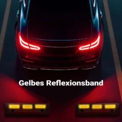Wiltec Radstopper 47,5 x 12 x 8 cm, 2x Einparkhilfe aus Gummi, Parkplatzbegrenzung mit gelben Reflexionsstreifen & Schraubrillen, Parkplatzsperre für Garage