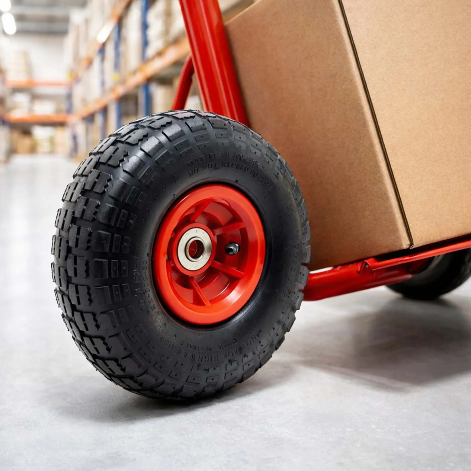 Wiltec Rad 4.10/3.50-4 85 x 250 mm 136 kg, Schubkarren Komplettrad mit Kunststofffelge, Winkelventil, Luftreifen für Sackkarre, Bollerwagen u.a .