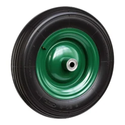 Wiltec Rad 3.50-8 370-380 x 80-100 mm 120 kg, Schubkarren Komplettrad mit Metallfelge, Winkelventil, Luftreifen für Sackkarre, Bollerwagen u.a .