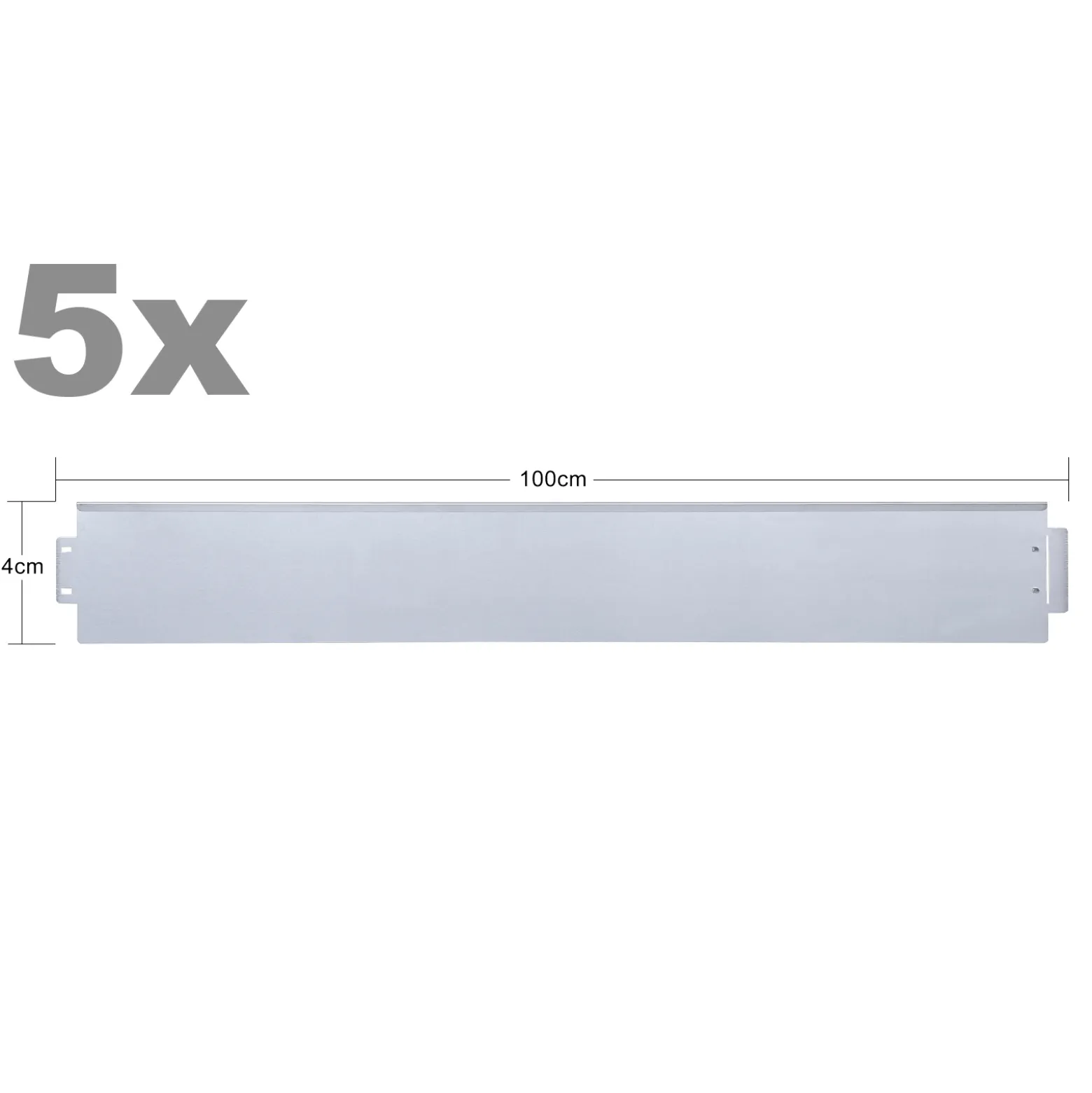 Wiltec Rasenkante aus Stahl 5 m Beetumrandung bestehend aus 5 Elementen je 100 x 14 cm, Beeteinfassung als Stecksystem, verzinkte Mähkante